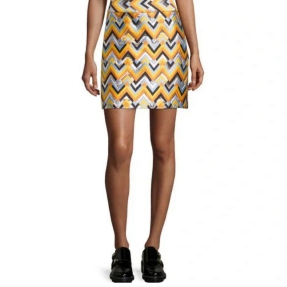 Milly Brocade Chevron A-line Mini Skirt, Size 4